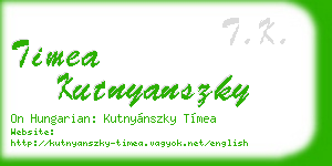 timea kutnyanszky business card